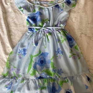Blue Floral Dragon Tail Dress